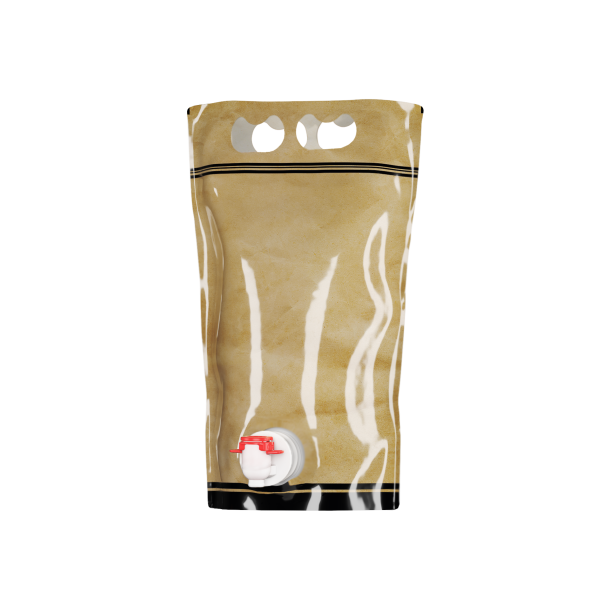 Bag-in-Box 2 Liter pouch-up pose (Natur brun)