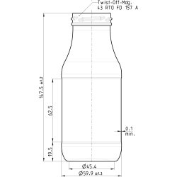 Saftflaske 263ml (TO43) inkl. lg