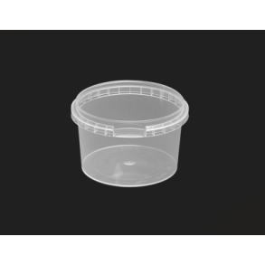 Plastikb�tte 280ml rund inkl. l�g 744 stk/pk. 