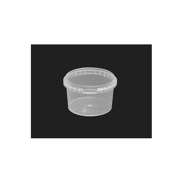 Plastikb�tte 280ml rund inkl. l�g 744 stk/pk. 