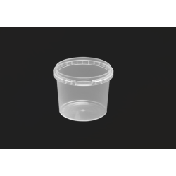 Plastikb�tte 375ml rund inkl. l�g 696 stk/pk. 