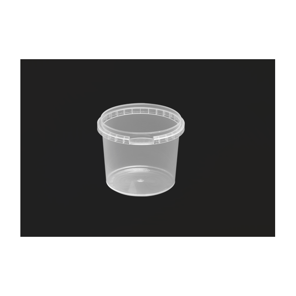 Plastikb�tte 375ml rund inkl. l�g 696 stk/pk. 
