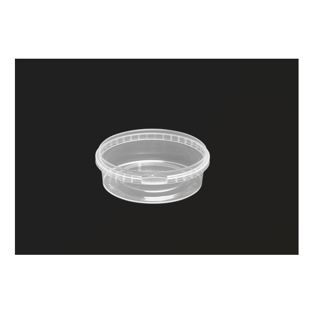 Plastikb�tte 250ml rund inkl. l�g 448 stk/pk. 