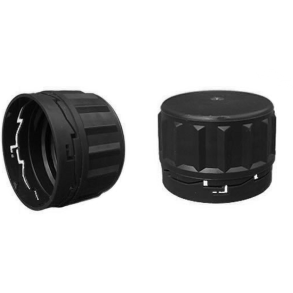 Sort skruelg i plast med sikringsring (40mm) 